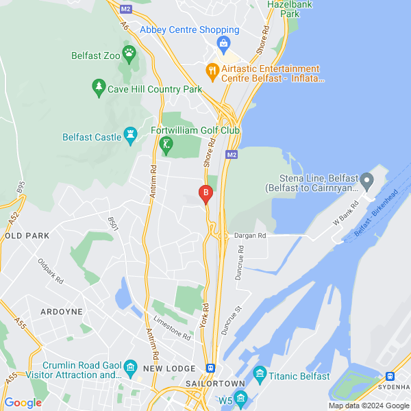 Wagz Dog Grooming location map: 480 Shore Road, Belfast, Northern Ireland
